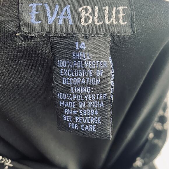 Vintage Y2k Beaded Floral Bias Cut Midi Dress Flutter Sleeve Fairy Black Medium - Picture 10 of 11